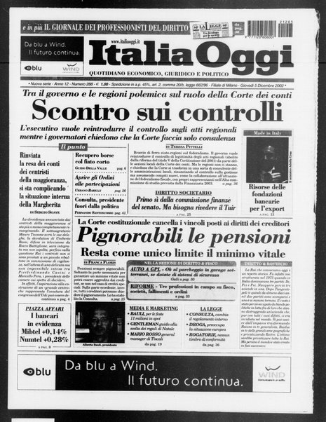 Italia oggi : quotidiano di economia finanza e politica